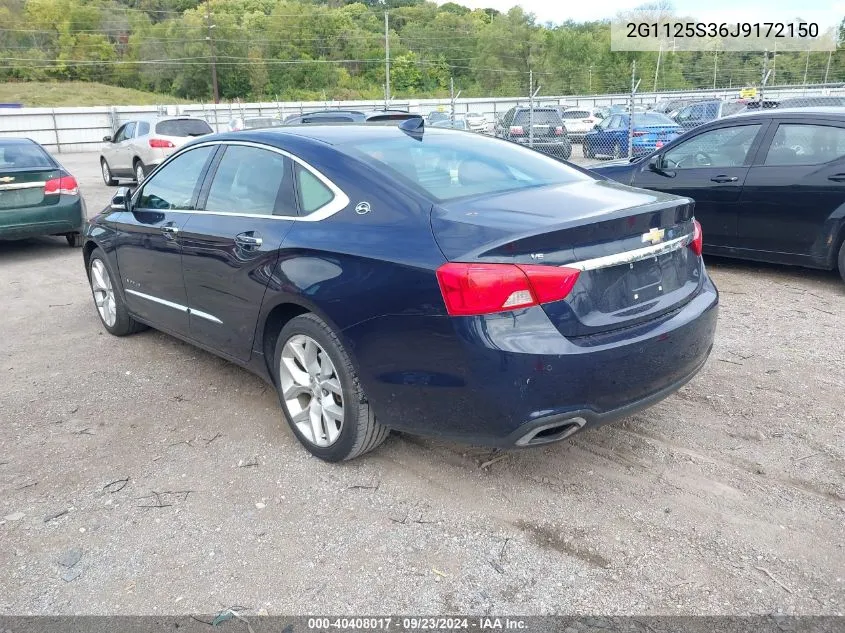 2018 Chevrolet Impala Premier VIN: 2G1125S36J9172150 Lot: 40408017