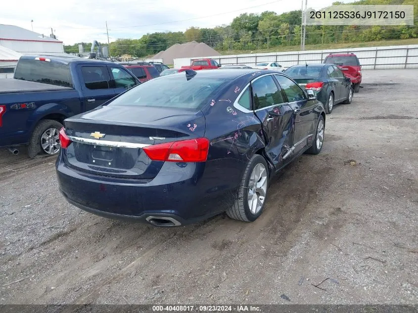 2018 Chevrolet Impala Premier VIN: 2G1125S36J9172150 Lot: 40408017