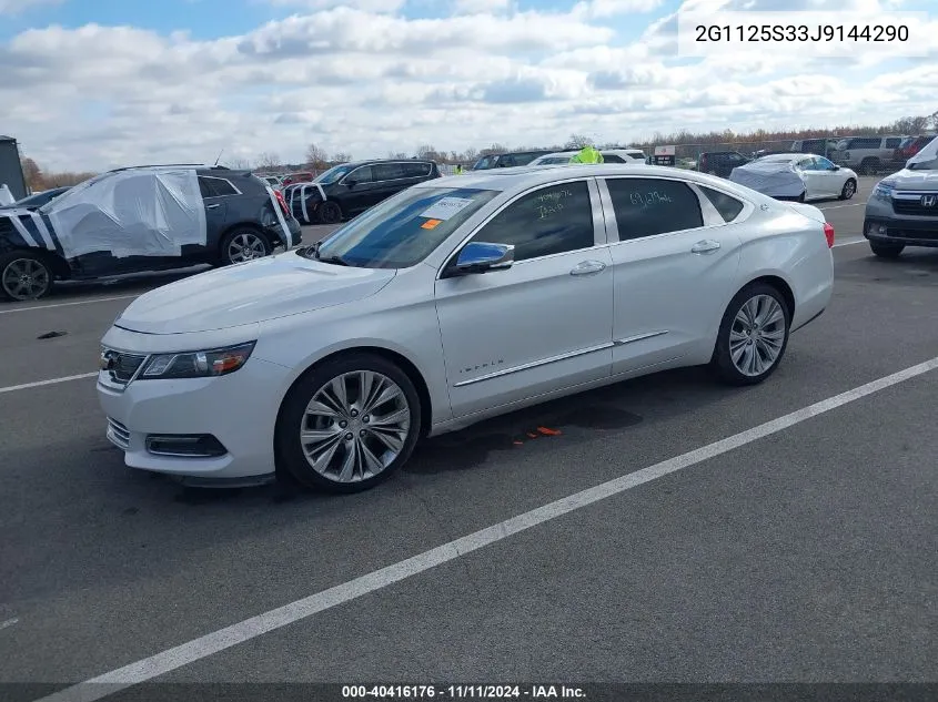 2018 Chevrolet Impala 2Lz VIN: 2G1125S33J9144290 Lot: 40416176