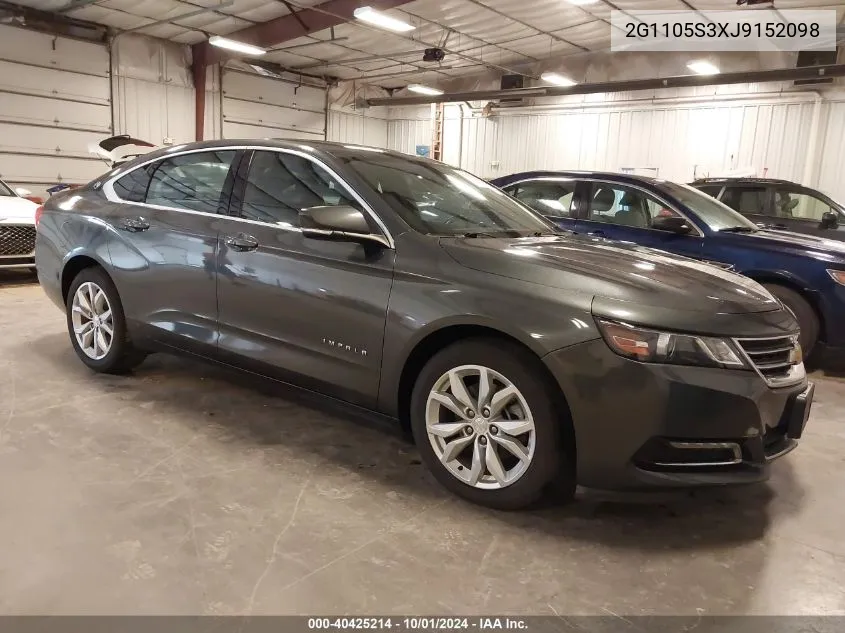 2G1105S3XJ9152098 2018 Chevrolet Impala 1Lt