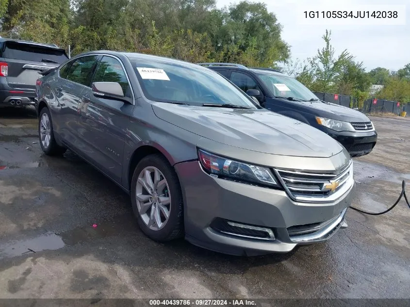 1G1105S34JU142038 2018 Chevrolet Impala 1Lt