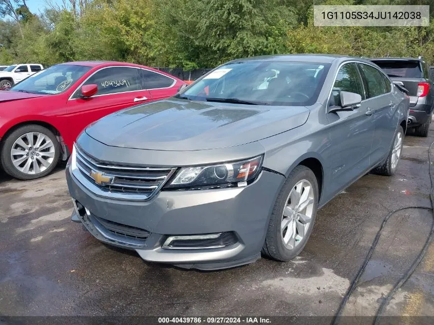 2018 Chevrolet Impala 1Lt VIN: 1G1105S34JU142038 Lot: 40439786