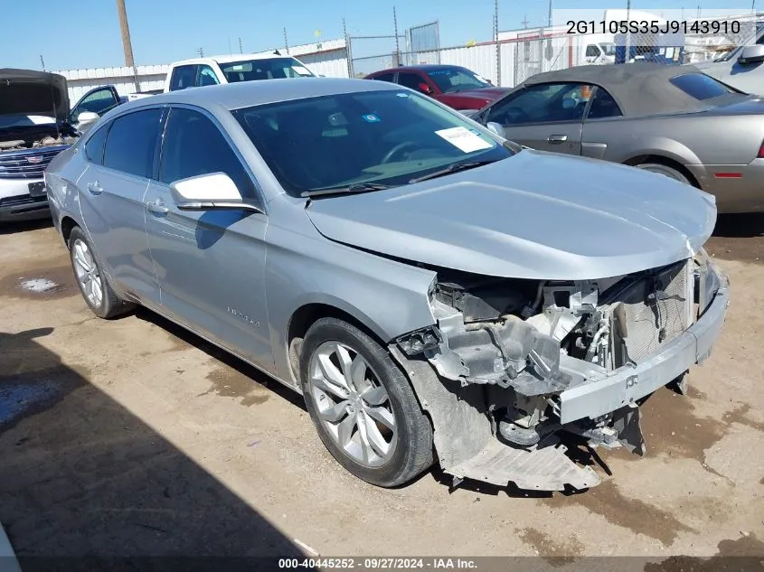 2018 Chevrolet Impala 1Lt VIN: 2G1105S35J9143910 Lot: 40445252