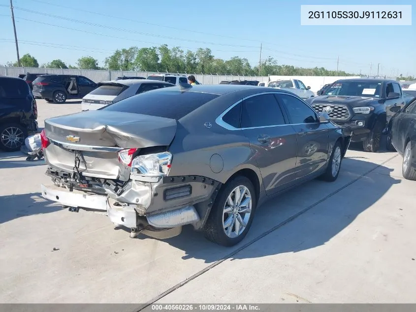 2G1105S30J9112631 2018 Chevrolet Impala Lt