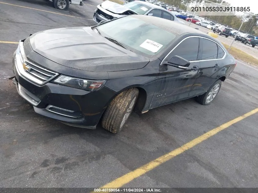 2018 Chevrolet Impala 1Lt VIN: 2G1105S30J9118865 Lot: 40759054