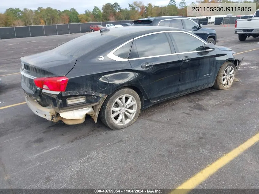 2018 Chevrolet Impala 1Lt VIN: 2G1105S30J9118865 Lot: 40759054