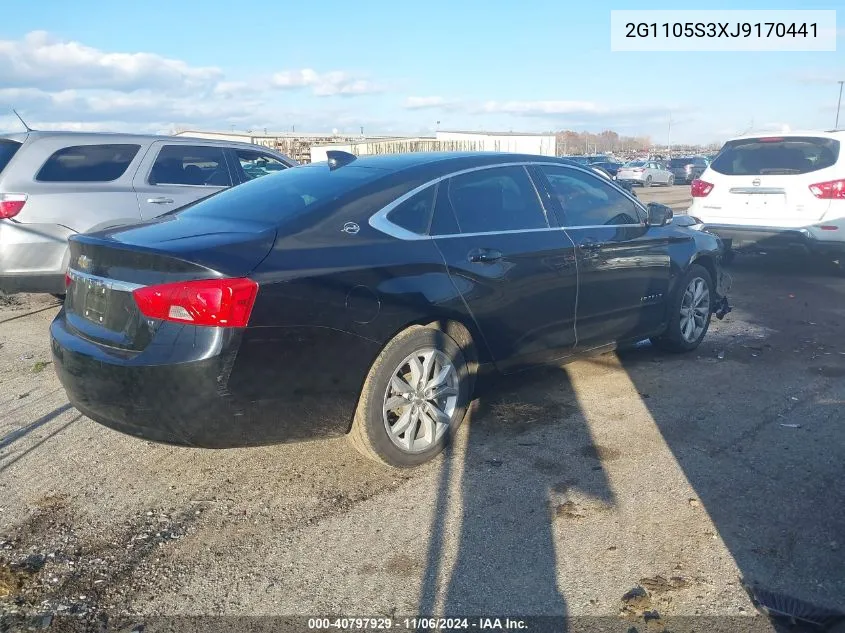 2018 Chevrolet Impala 1Lt VIN: 2G1105S3XJ9170441 Lot: 40797929