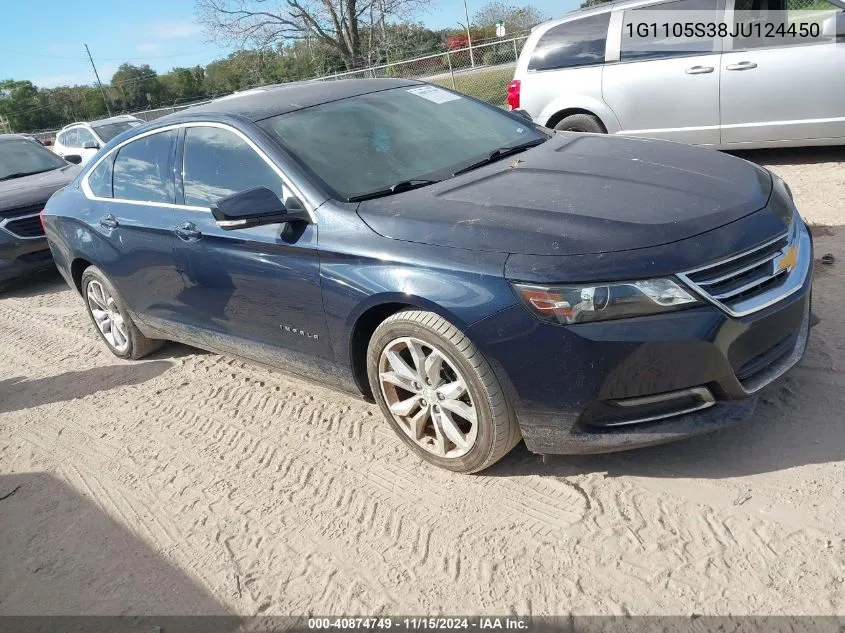 2018 Chevrolet Impala 1Lt VIN: 1G1105S38JU124450 Lot: 40874749