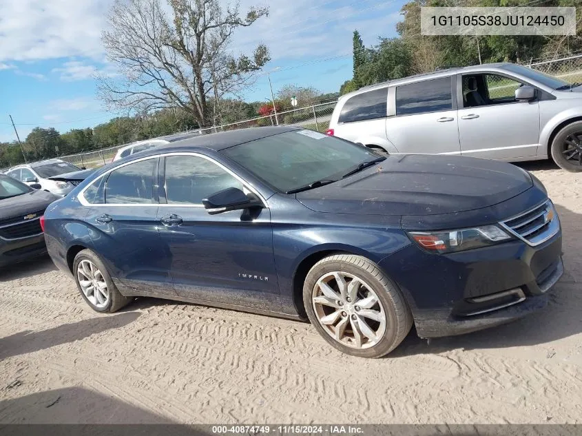 2018 Chevrolet Impala 1Lt VIN: 1G1105S38JU124450 Lot: 40874749