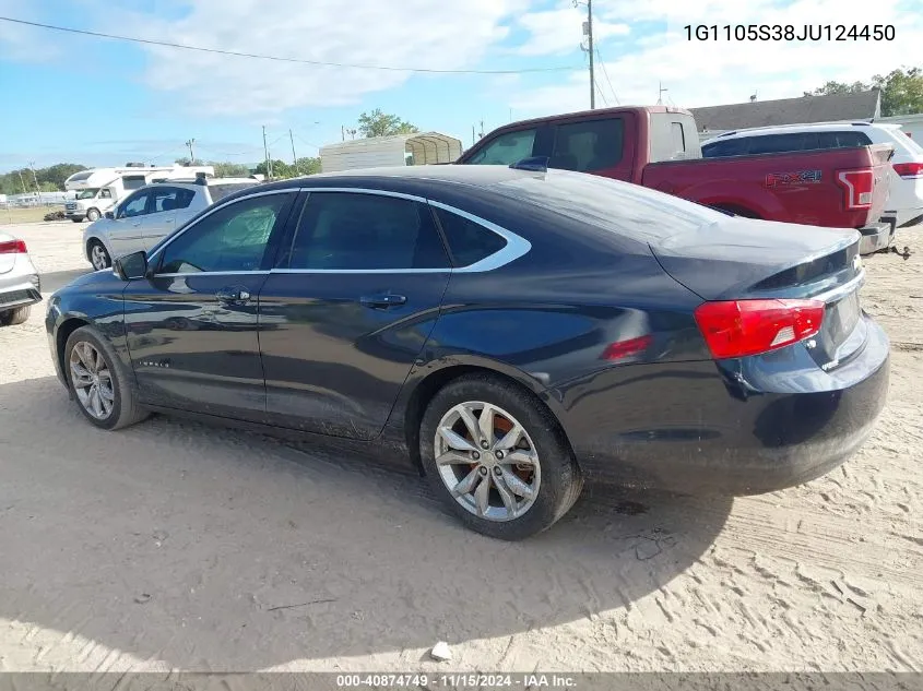 2018 Chevrolet Impala 1Lt VIN: 1G1105S38JU124450 Lot: 40874749