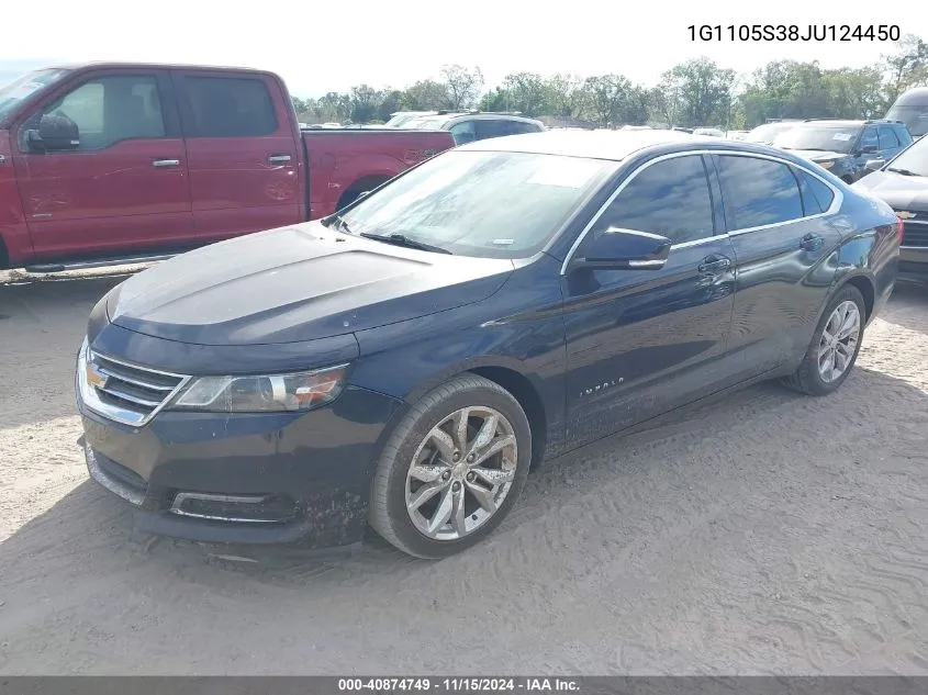 2018 Chevrolet Impala 1Lt VIN: 1G1105S38JU124450 Lot: 40874749