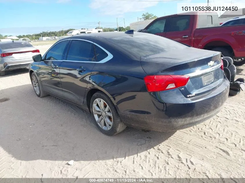 2018 Chevrolet Impala 1Lt VIN: 1G1105S38JU124450 Lot: 40874749