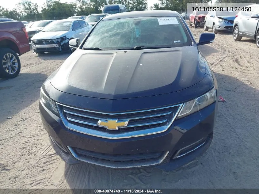 2018 Chevrolet Impala 1Lt VIN: 1G1105S38JU124450 Lot: 40874749