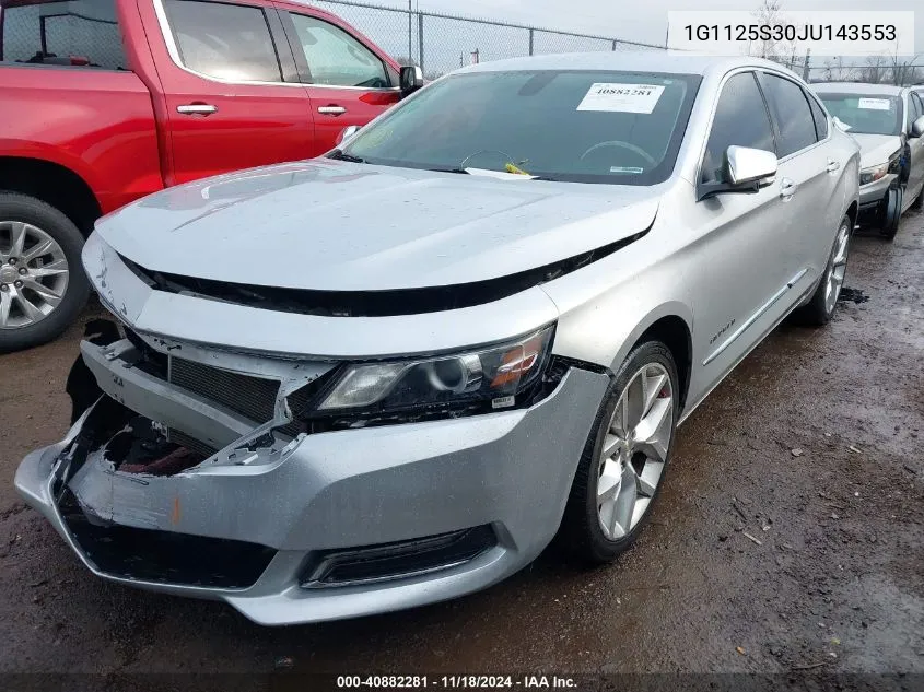 2018 Chevrolet Impala 2Lz VIN: 1G1125S30JU143553 Lot: 40882281