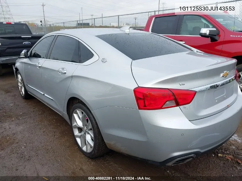 2018 Chevrolet Impala 2Lz VIN: 1G1125S30JU143553 Lot: 40882281