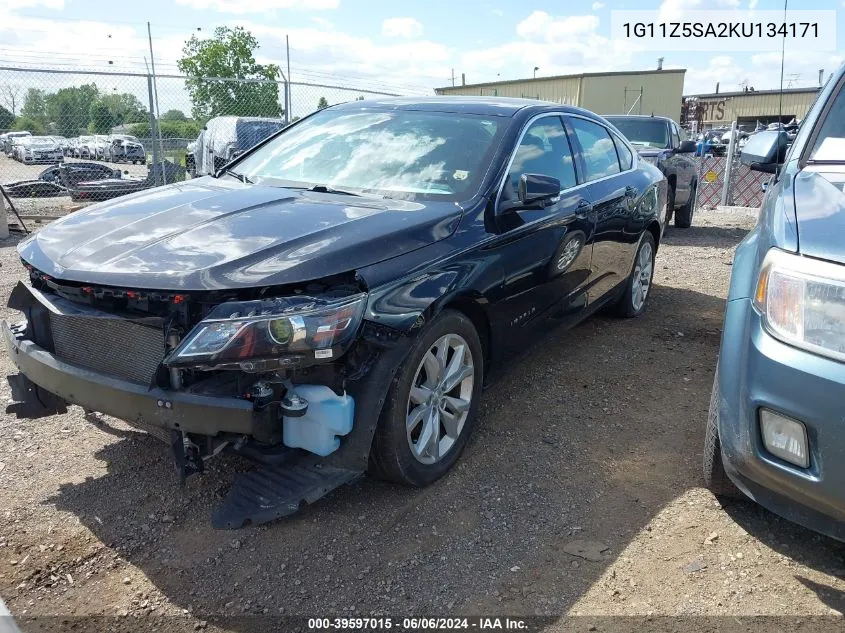 2019 Chevrolet Impala Lt VIN: 1G11Z5SA2KU134171 Lot: 39597015