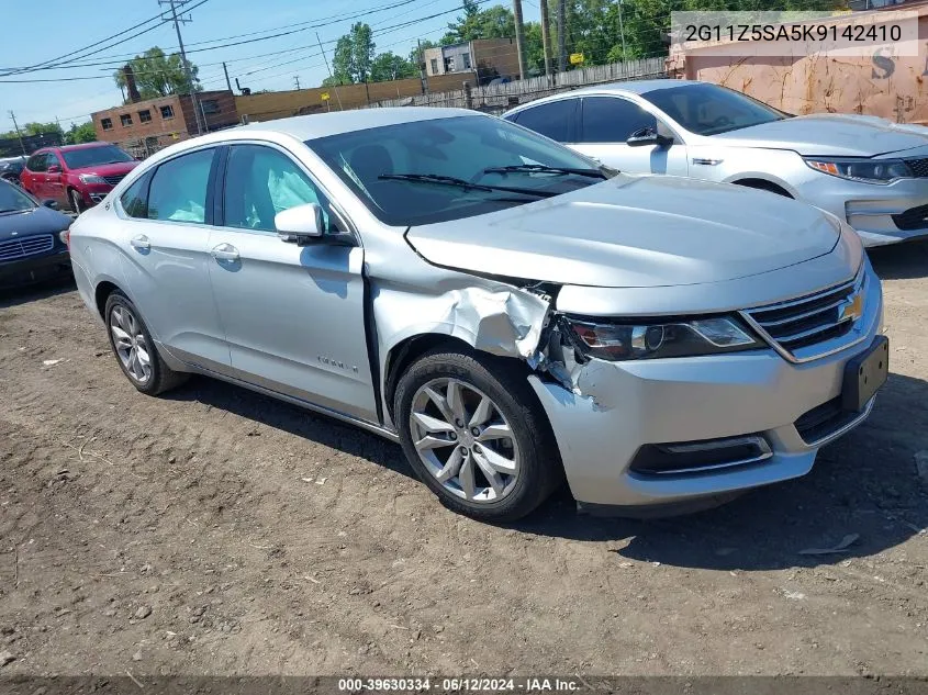 2019 Chevrolet Impala Lt VIN: 2G11Z5SA5K9142410 Lot: 39630334