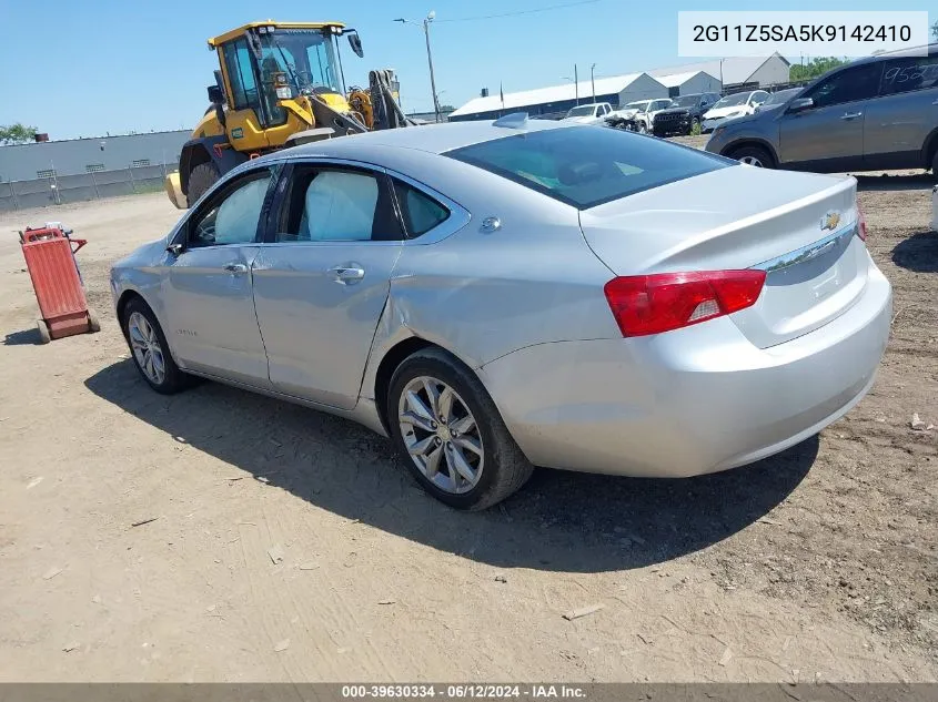 2019 Chevrolet Impala Lt VIN: 2G11Z5SA5K9142410 Lot: 39630334