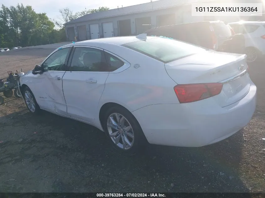 1G11Z5SA1KU136364 2019 Chevrolet Impala Lt