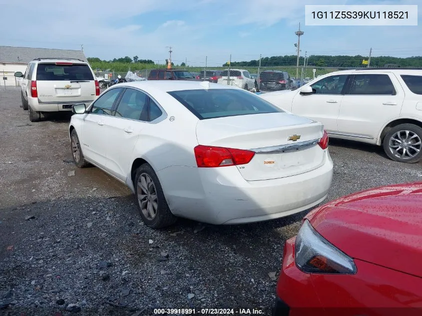 2019 Chevrolet Impala Lt VIN: 1G11Z5S39KU118521 Lot: 39918991