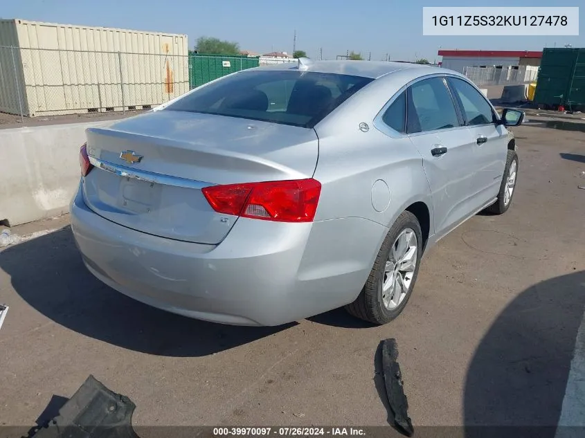 2019 Chevrolet Impala Lt VIN: 1G11Z5S32KU127478 Lot: 39970097