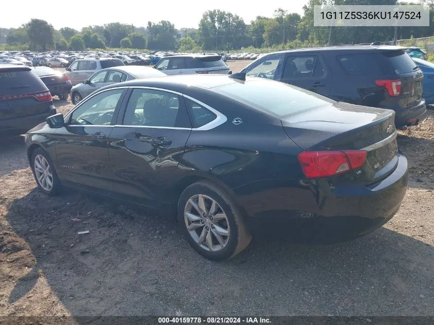 1G11Z5S36KU147524 2019 Chevrolet Impala Lt