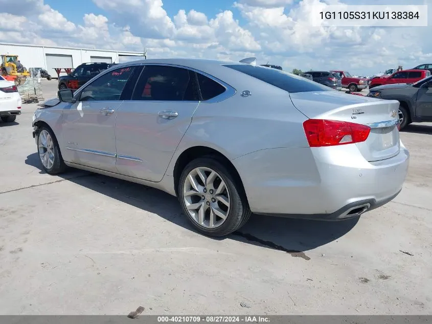 2019 Chevrolet Impala Premier VIN: 1G1105S31KU138384 Lot: 40210709