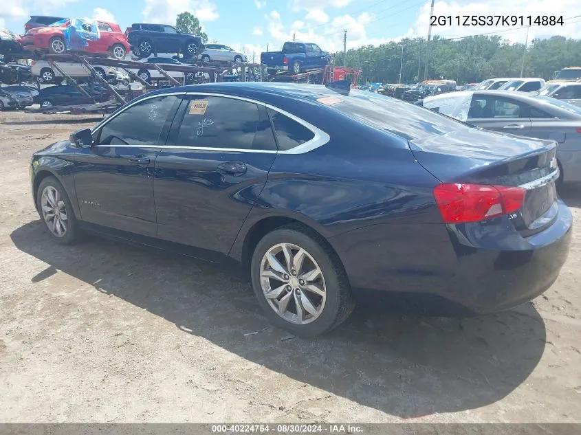 2019 Chevrolet Impala Lt VIN: 2G11Z5S37K9114884 Lot: 40224754