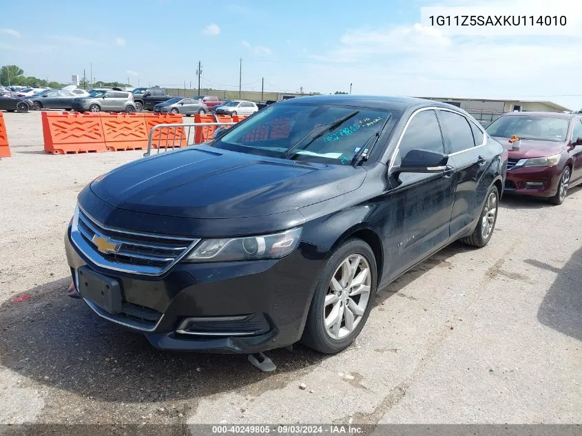 2019 Chevrolet Impala Lt VIN: 1G11Z5SAXKU114010 Lot: 40249805