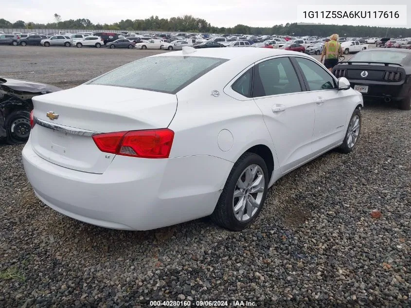 2019 Chevrolet Impala Lt VIN: 1G11Z5SA6KU117616 Lot: 40280160