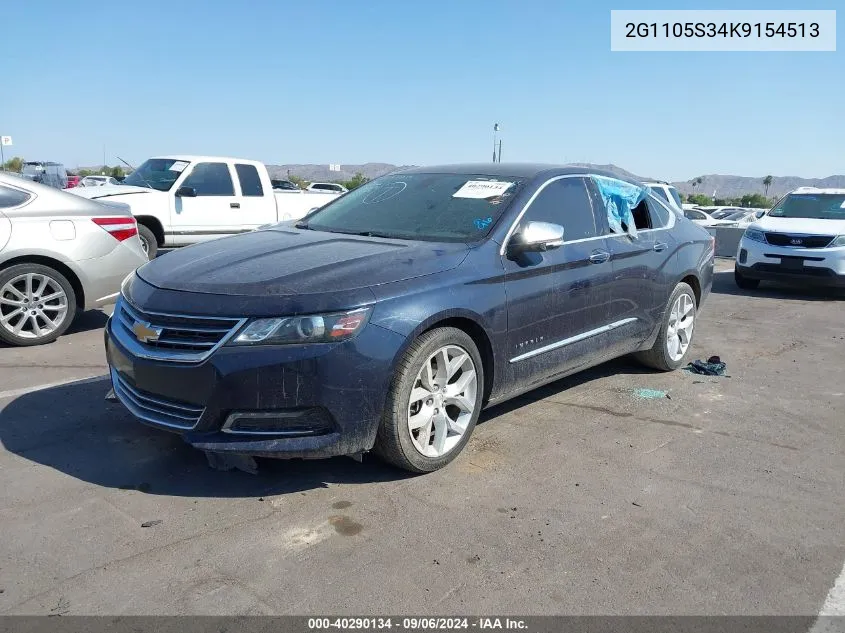 2019 Chevrolet Impala Premier VIN: 2G1105S34K9154513 Lot: 40290134