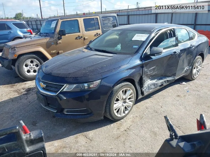 2019 Chevrolet Impala Ls VIN: 2G11X5SA5K9115410 Lot: 40338251