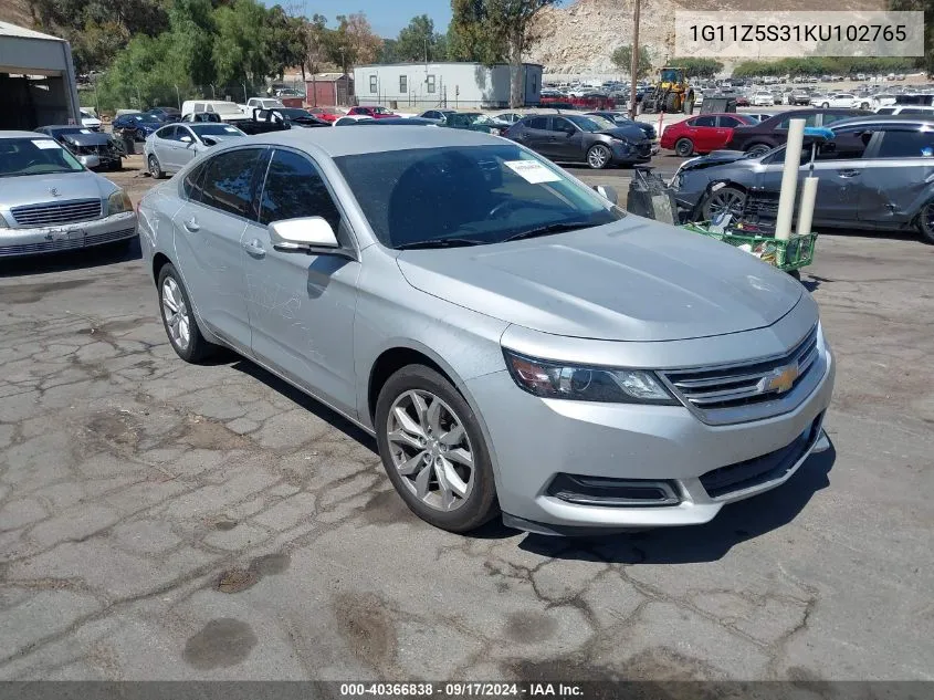 1G11Z5S31KU102765 2019 Chevrolet Impala Lt