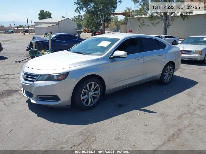 2019 Chevrolet Impala Lt VIN: 1G11Z5S31KU102765 Lot: 40366838