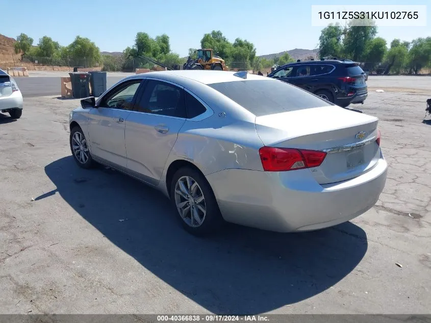 2019 Chevrolet Impala Lt VIN: 1G11Z5S31KU102765 Lot: 40366838