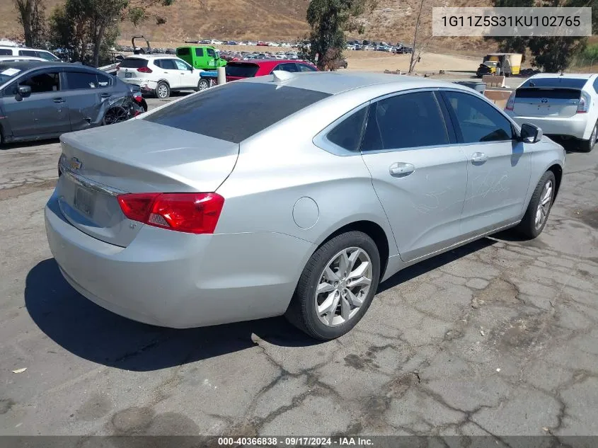 2019 Chevrolet Impala Lt VIN: 1G11Z5S31KU102765 Lot: 40366838