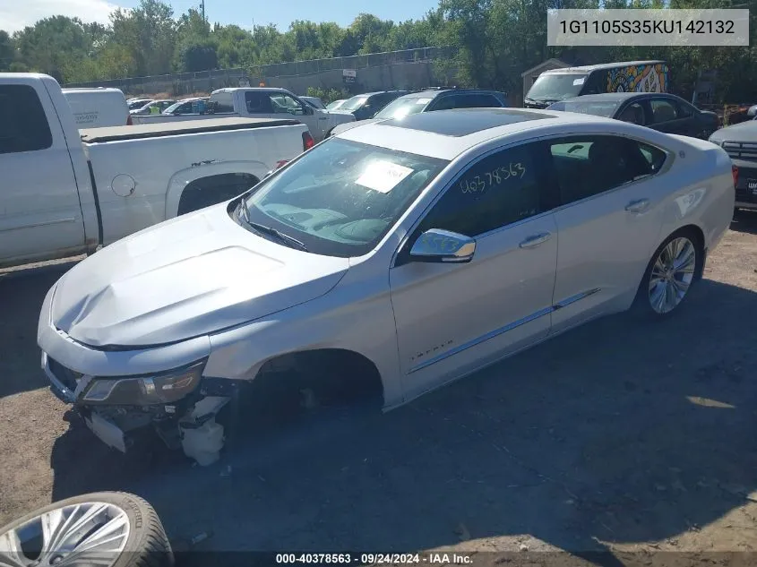 2019 Chevrolet Impala Premier VIN: 1G1105S35KU142132 Lot: 40378563