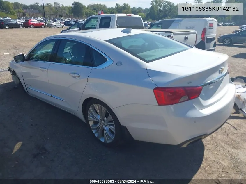 2019 Chevrolet Impala Premier VIN: 1G1105S35KU142132 Lot: 40378563