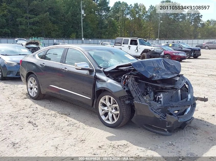 2019 Chevrolet Impala Premier VIN: 2G1105S34K9108597 Lot: 40389828