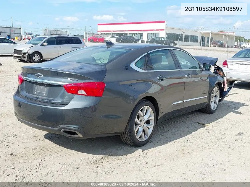 2019 Chevrolet Impala Premier VIN: 2G1105S34K9108597 Lot: 40389828