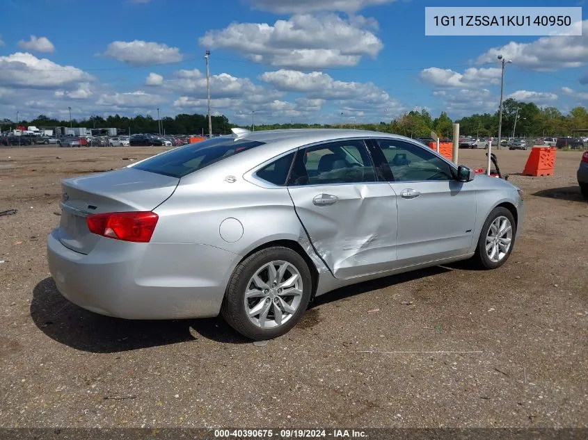 2019 Chevrolet Impala Lt VIN: 1G11Z5SA1KU140950 Lot: 40390675