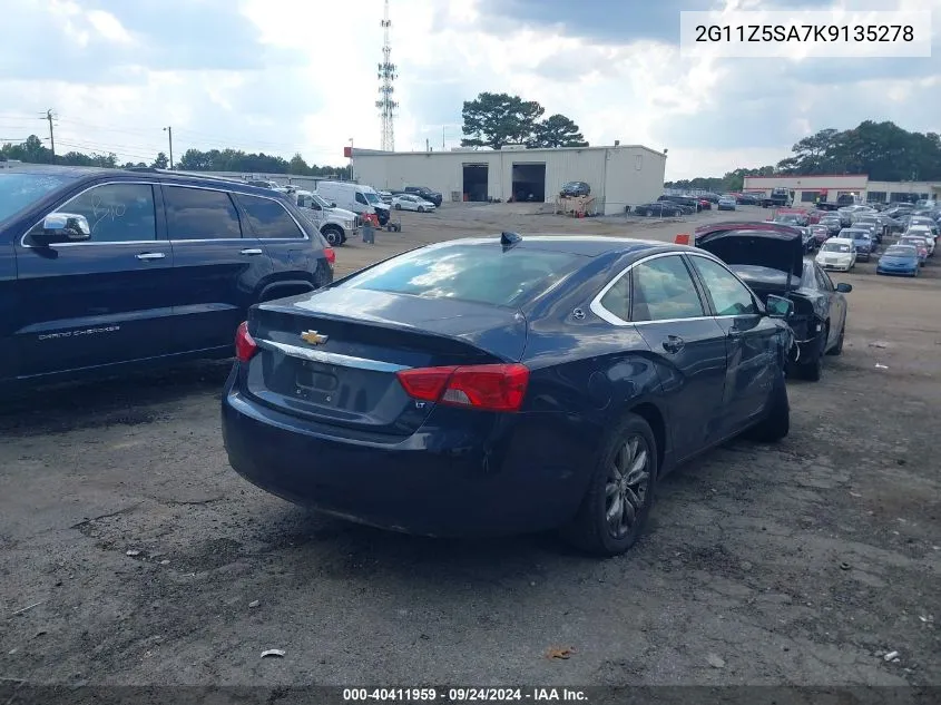 2019 Chevrolet Impala Lt VIN: 2G11Z5SA7K9135278 Lot: 40411959