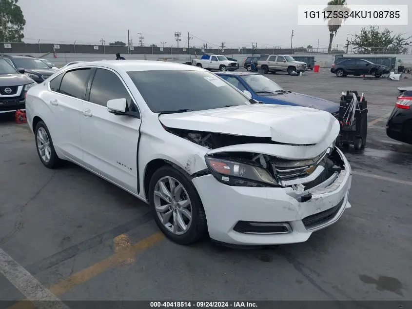 1G11Z5S34KU108785 2019 Chevrolet Impala Lt