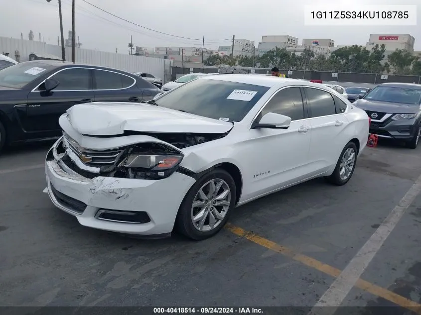 1G11Z5S34KU108785 2019 Chevrolet Impala Lt