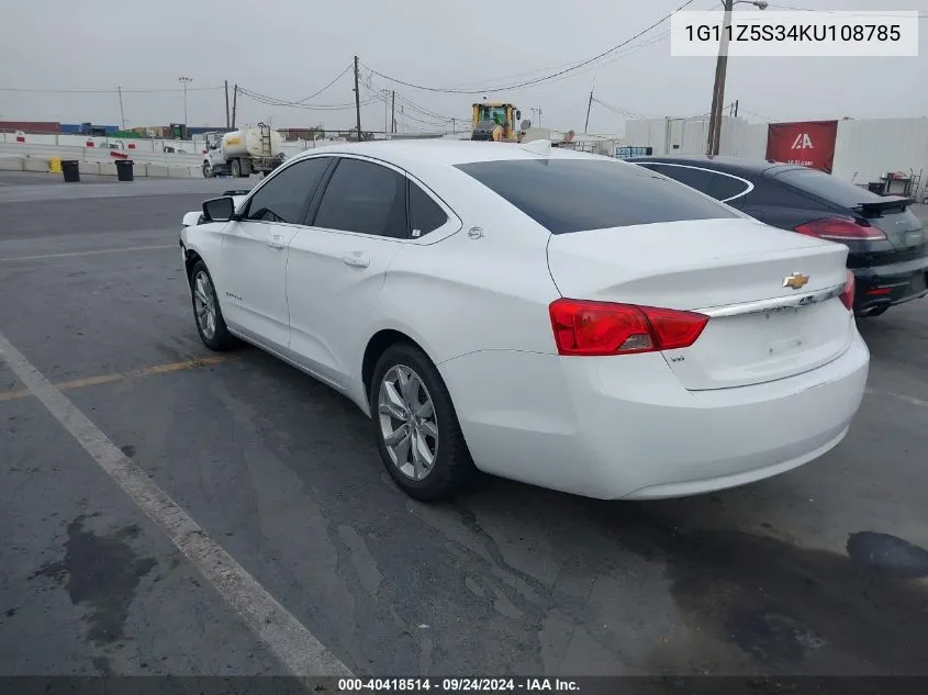 1G11Z5S34KU108785 2019 Chevrolet Impala Lt