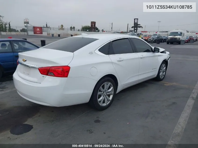 2019 Chevrolet Impala Lt VIN: 1G11Z5S34KU108785 Lot: 40418514