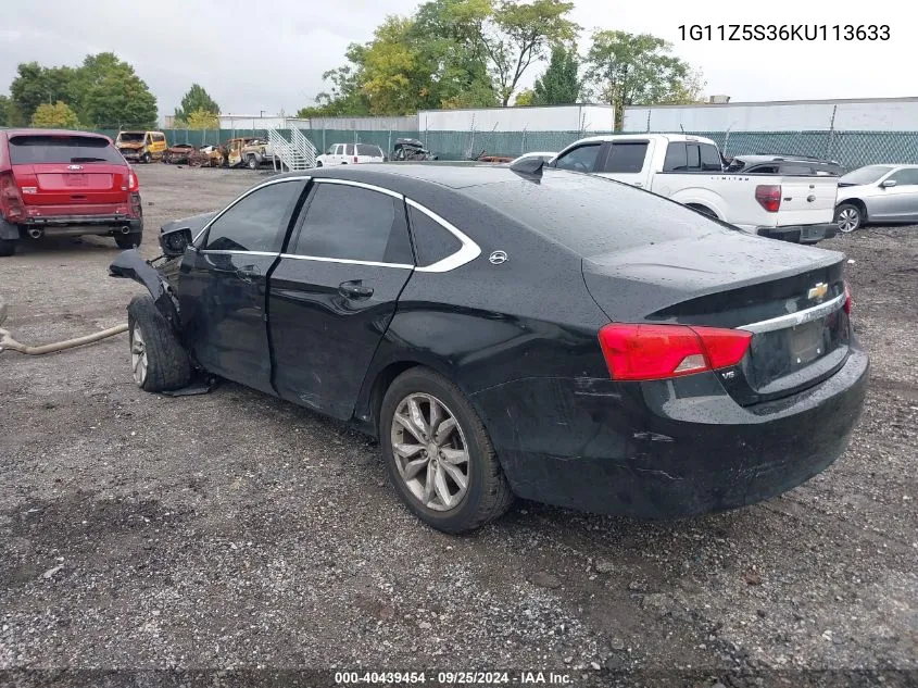 2019 Chevrolet Impala Lt VIN: 1G11Z5S36KU113633 Lot: 40439454