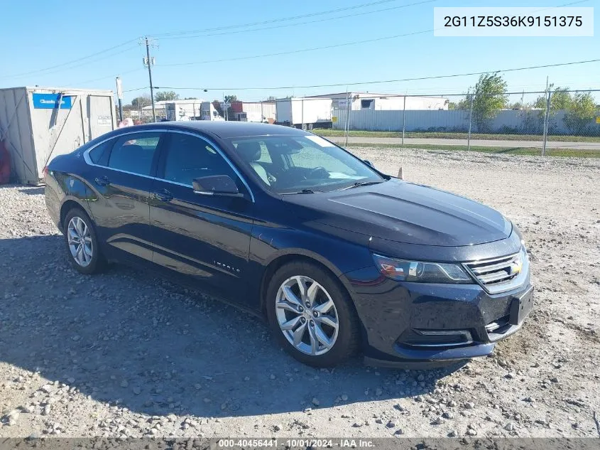 2019 Chevrolet Impala Lt VIN: 2G11Z5S36K9151375 Lot: 40456441