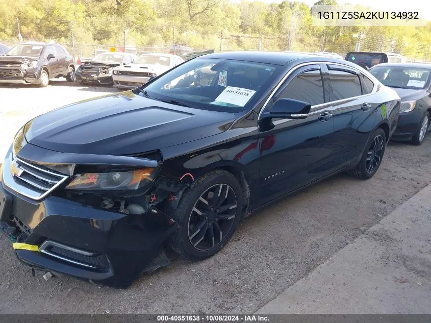 2019 Chevrolet Impala Lt VIN: 1G11Z5SA2KU134932 Lot: 40551638