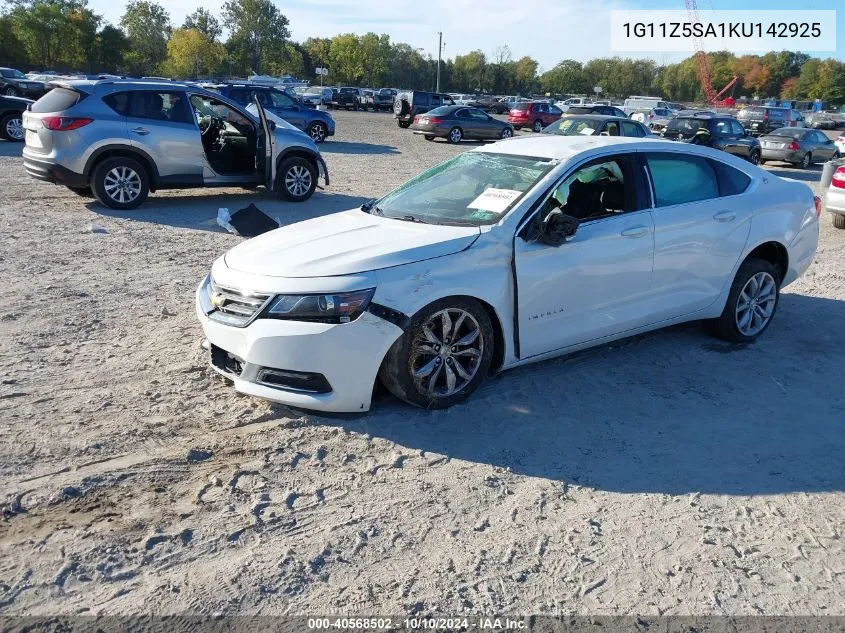 2019 Chevrolet Impala Lt VIN: 1G11Z5SA1KU142925 Lot: 40568502